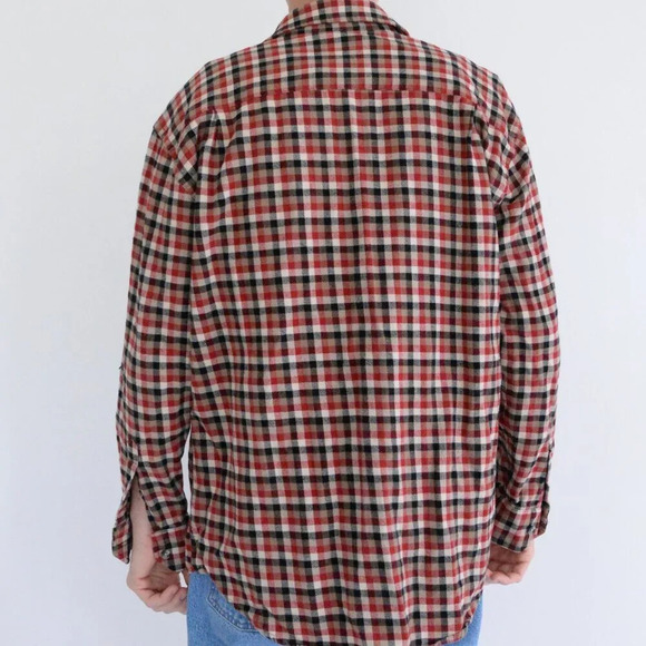 Pacific Trail Black Red Checker Button  Up Outdoor Gorpcore Thick Cotton Shirt L - Picture 2 of 10